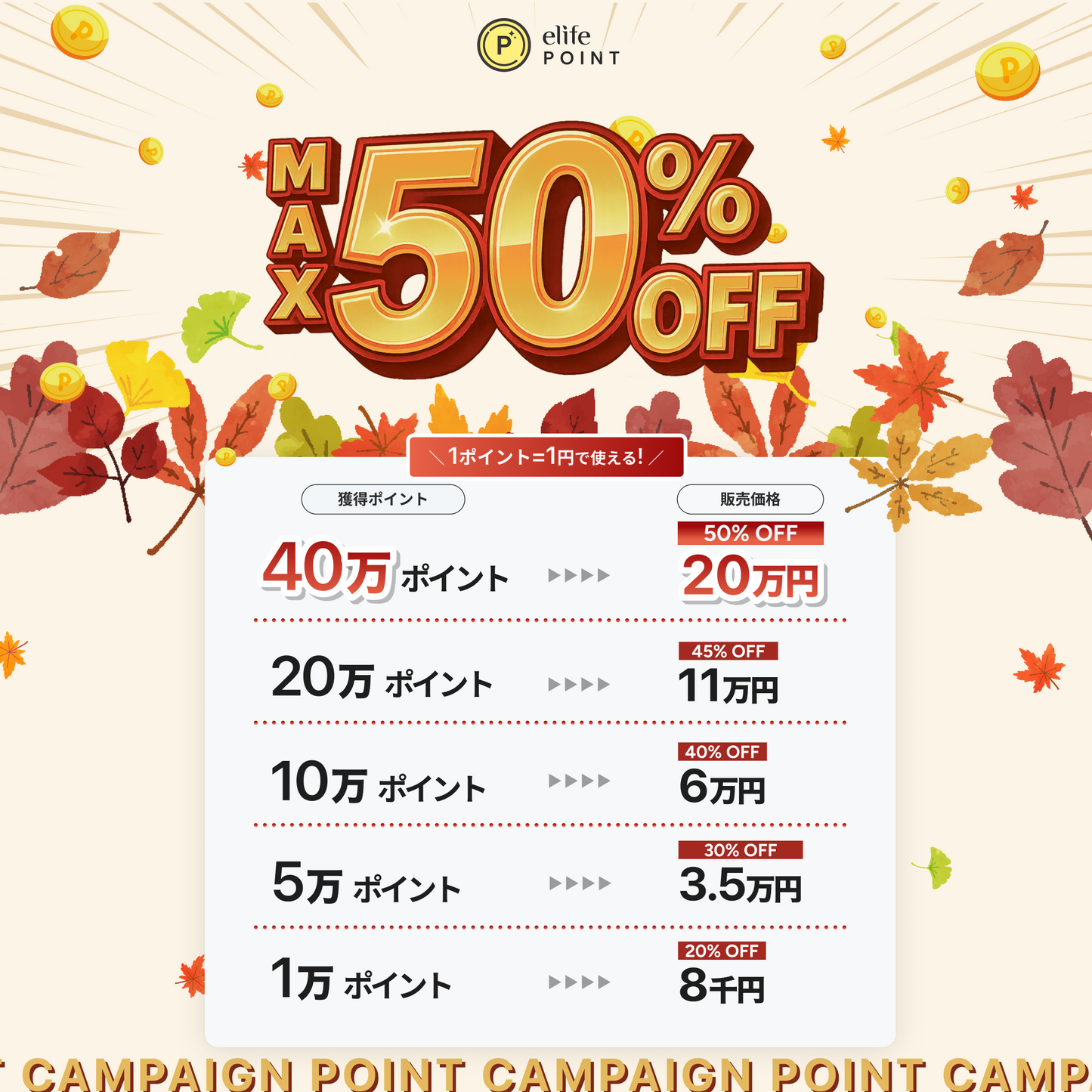 elife Points (50% OFF Sale)