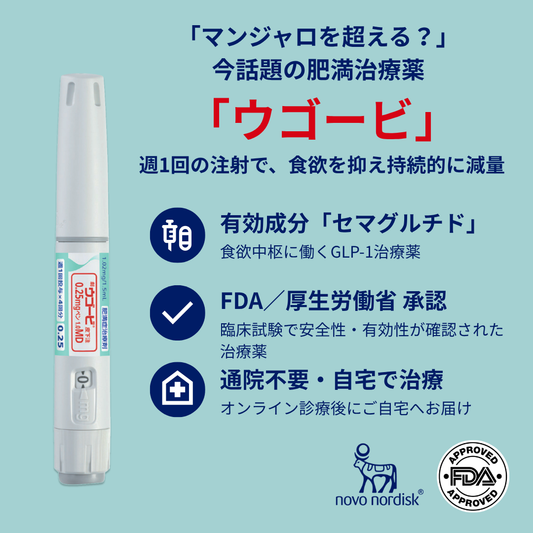 ウゴービ 0.25mg 1ヶ月分（1本）GLP-1メディカルダイエット【限定クーポン｜最大10,000円OFF】