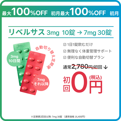 【8/7 23:59まで｜ePass リベルサス3mg→7mg SALE】初回最安0円で増量もお得に試せるチャンス