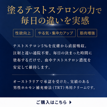 【限定特典】テストステロンクリーム5% - アンドロフォルテ (2ヶ月分)：オーストラリアで承認 (コピー)