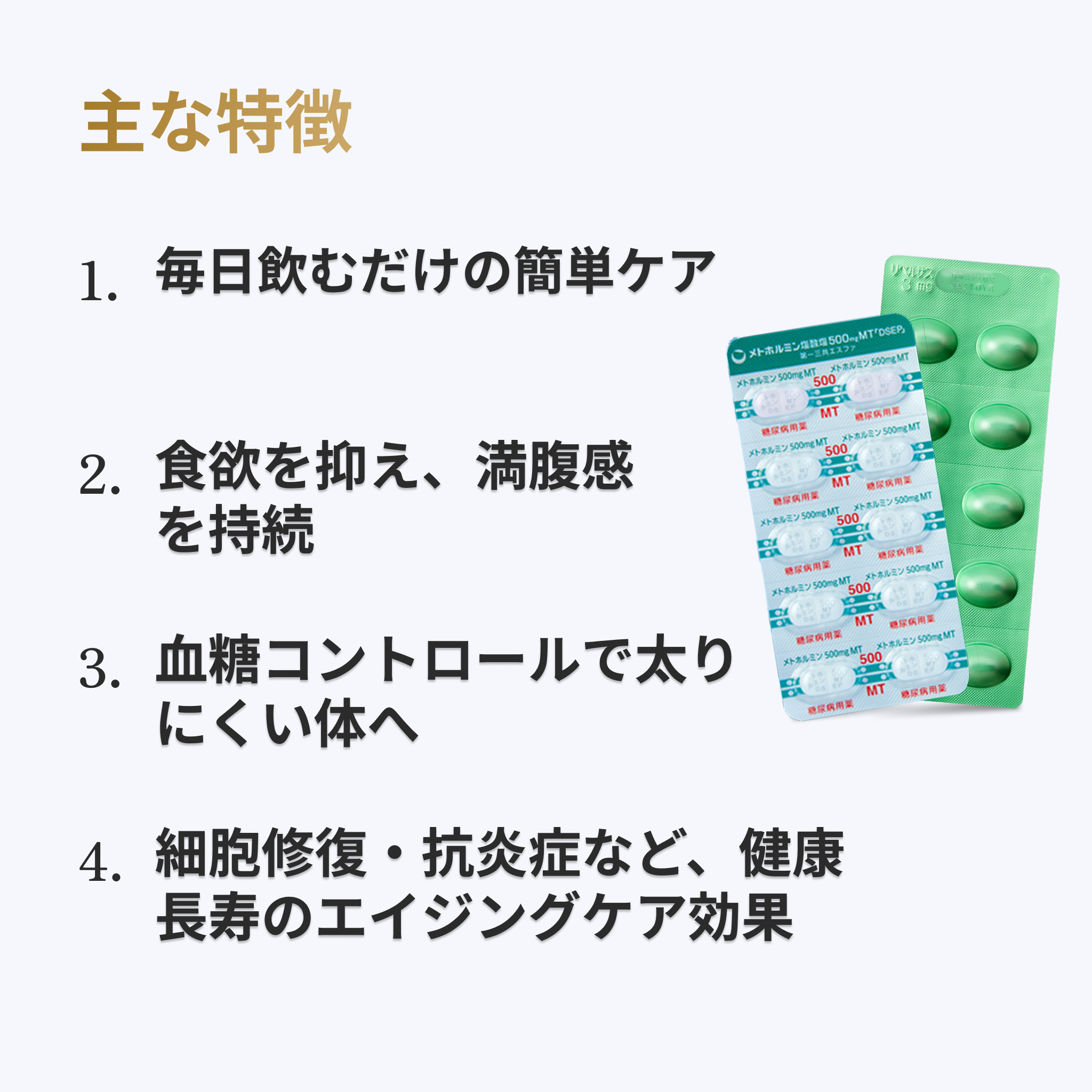 【eクーポン】アンチエイジングセット 飲むGLP-1錠剤 リベルサス 3mg + メトホルミン 500mg