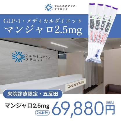 来院診療｜マンジャロ2.5mg×24本（6ヶ月分）【Wellness Plus Clinic】